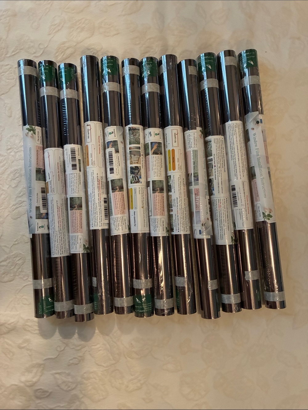 Window Film Privacy Roller - Brown Decorative Window Film (Set) 12 rolls
